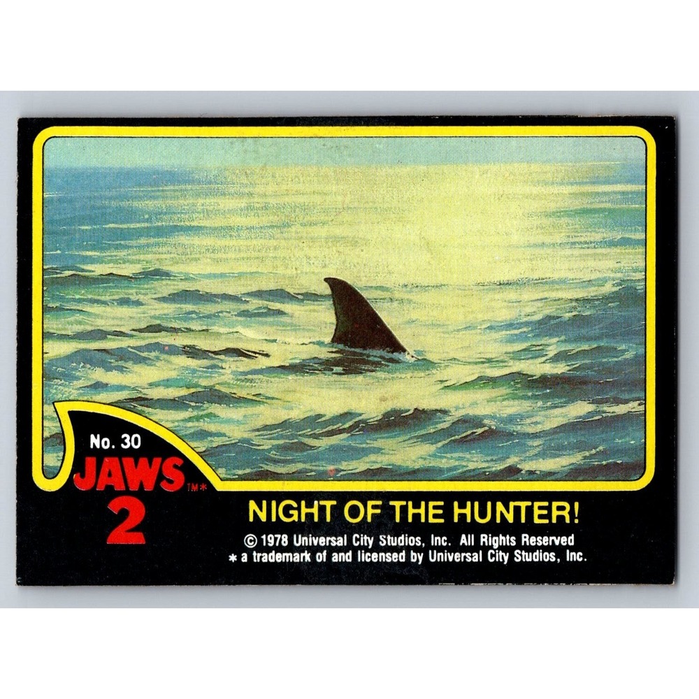 Jaws 2 Night of the Hunter 1978 Topps Trading Card #30 Vintage Horror